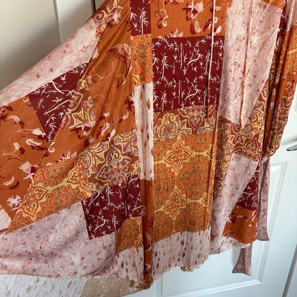 Zara Patchwork Boho Oversized Flowy Long Sleeve M… - image 4